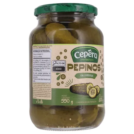 Pepinos em Conserva Cepêra Pote de Vidro 300gr 360-33