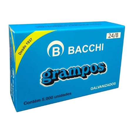 GRAMPO 24/8 GALVANIZADO C/5000UN RAPID BACCHI