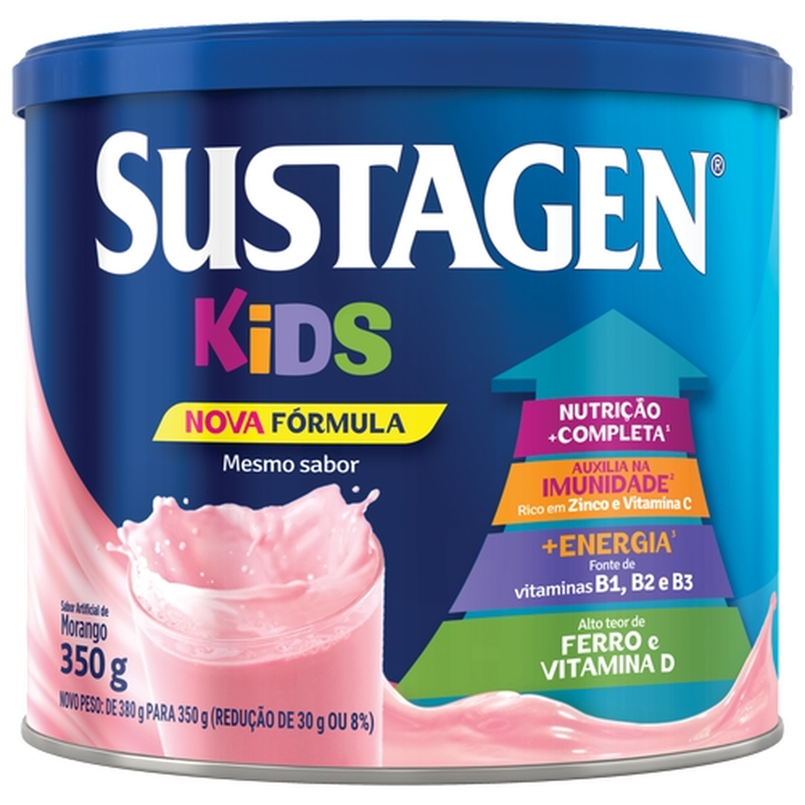 Complemento Alimentar em Pó Sustagen Kids Morango 350G