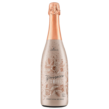 Espumante garibaldi 750ml prosecco sweet rose demi sec