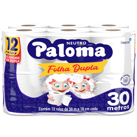 Papel higiênico paloma folha dupla neutr