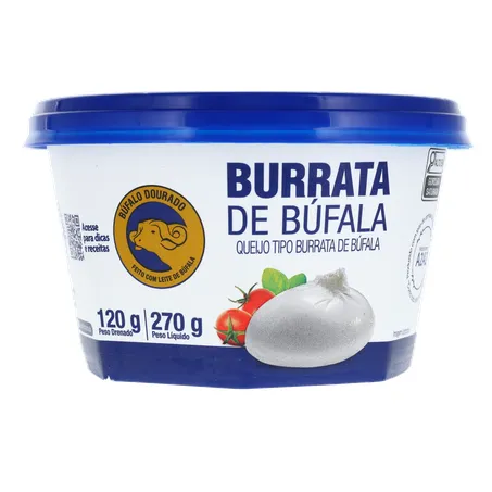Queijo Burrata de Búfala Búfalo Dourado Pote 270gr 360-34