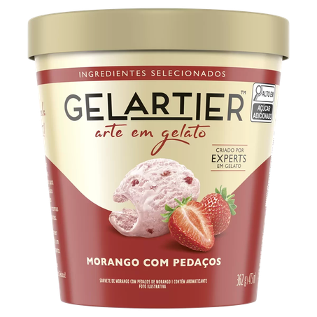 SORVETE GELARTIER 473ML MORANGO