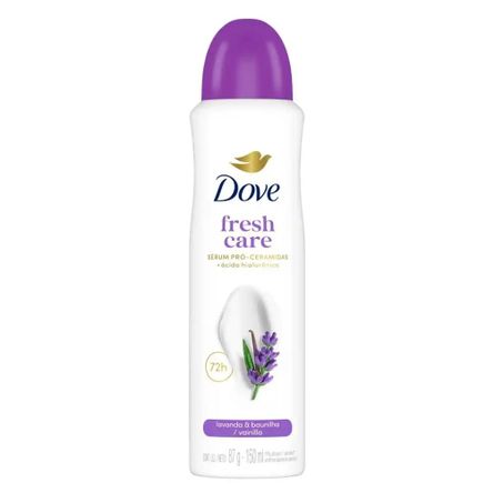 Antitranspirante Aerosol Dove Fresh Care Lavanda & Baunilha Frasco Spray 150ml