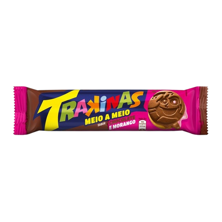 Biscoito trakinas chocolate morango 126g