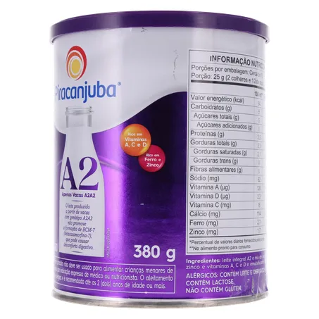 LEITE PÓ PIRACANJUBA INTEGRAL A2 LATA 380G 360-5