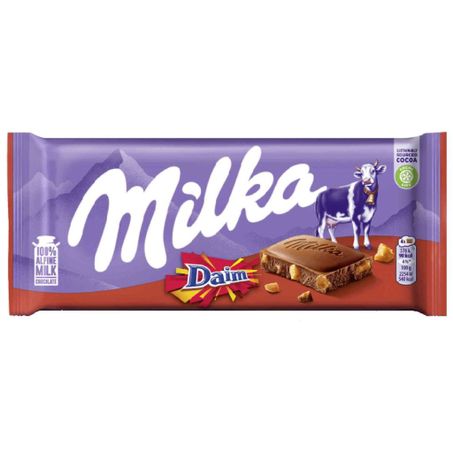 Tablete de Chocolate ao Leite Milka Daim Pacote 100gr
