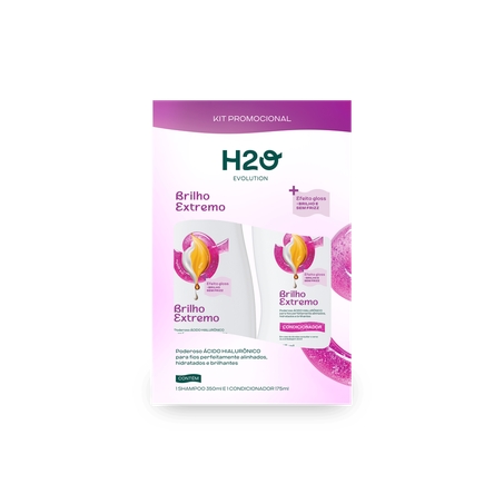 Kit H2o Shampoo 350ml e Cond 175ml Brilho Extremo