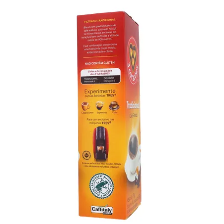 CAFÉ CÁPSULAS TRES FILTRADO CLÁSSICO C/10 UN 360-11