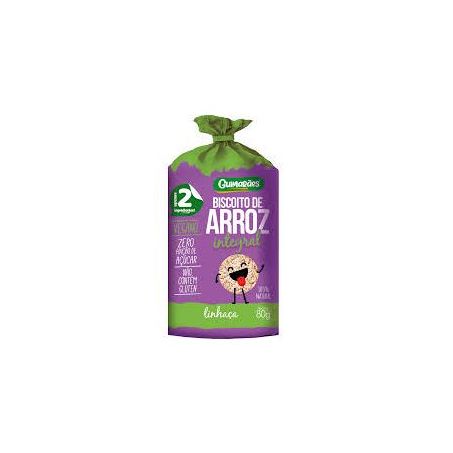 Biscoito guimaraes arroz integral linhaca 80g