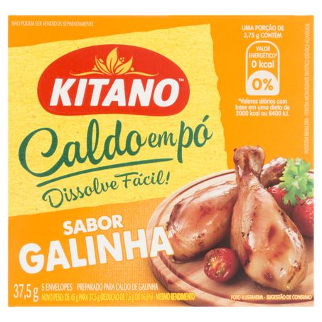 TEMPERO CALDO EM PÓ DE GALINHA KITANO COM 5 UNIDADES