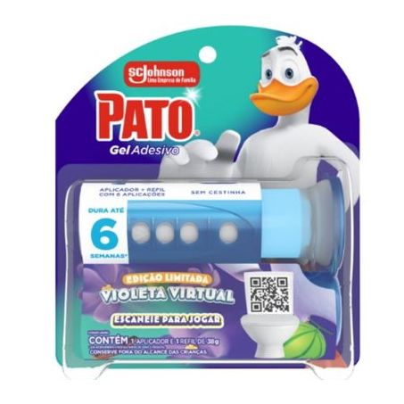 Detergente Sanitário Gel Adesivo com Aplicador Violeta Virtual Pato 38g Refil