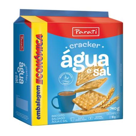 Biscoito parati 740g agua e sal