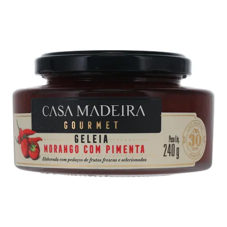 Geleia de Morango com Pimenta Casa Madeira Gourmet Pote de Vidro 240gr 360-1