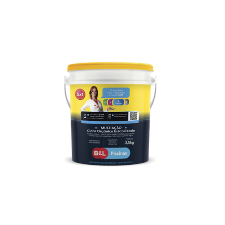 CLORO ORGÂNICO ESTABILIZADO BEL MULTIAÇÃO BALDE 2,5KG