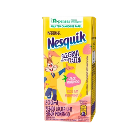 Bebida láctea nesquik morango 200ml