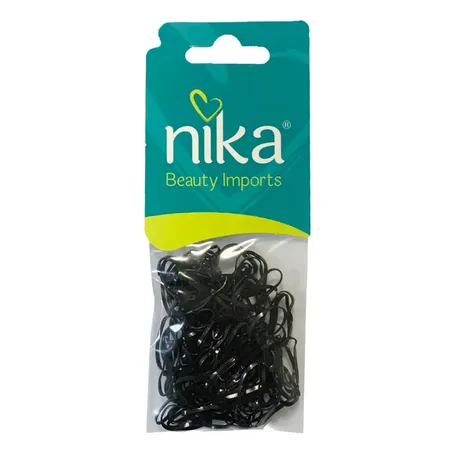 Elastico cabelo silicone preto nika c/100un