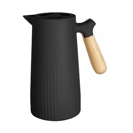 Garrafa térmica wolff plástico com cabo madeira nordica preta 1l unid 28833