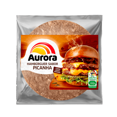 Hamburguer bovino sabor picanha aurora 90g
