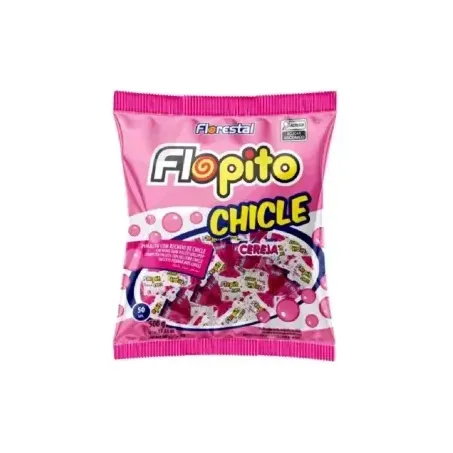 Pirulito florestal flopito chicle cereja
