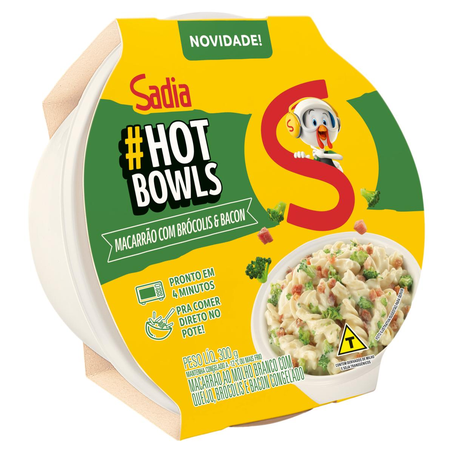 Macarrão Hot Bowls Sadia 300g - Brócolis com Bacon