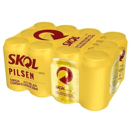 CERVEJA SKOL 350ML C/12 LATAS