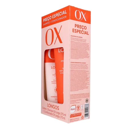 Kit Shampoo com 375Ml  Condicionador com 170Ml Ox Longos 360-5