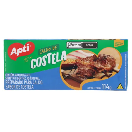 CALDO DE COSTELA EM CUBO APTI CAIXA 114G