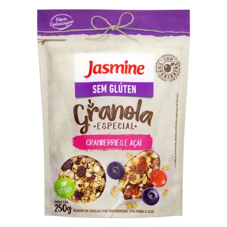 GRANOLA CRANBERRIES E AÇAÍ SEM GLÚTEN JASMINE ESPECIAL