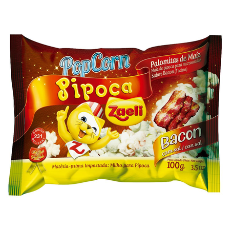 Milho de Pipoca para Micro-ondas Zaeli 100g - Bacon