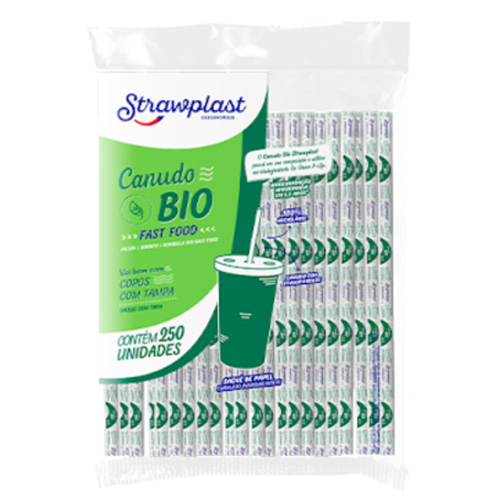 Canudo food strawplast biodegradavel c/250un