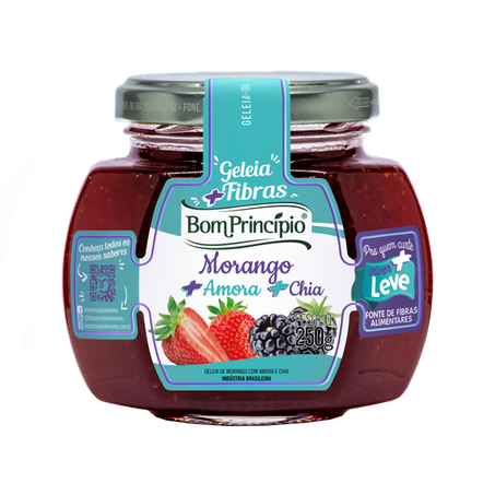 Geleia bom principio morango c/amora e chia 250g