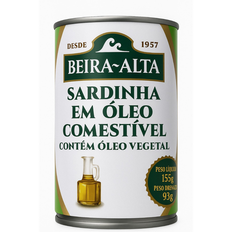 Sardinha Beira Alta em Óleo Comestível 155G