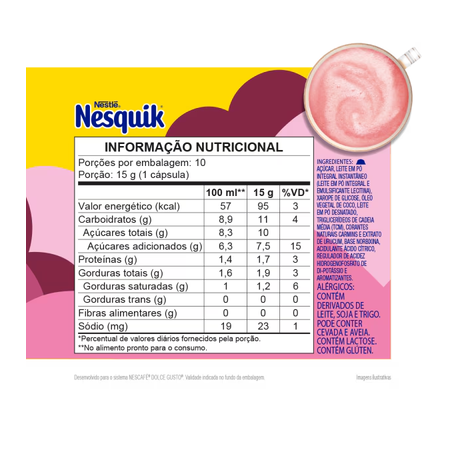NESCAFÉ DOLCE GUSTO NESQUIK MORANGO 150G 10CAP 360-2