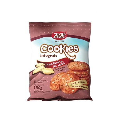 Biscoito zeze cookie integral castanha para 150g.