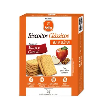 Biscoito Maçã Canela Belfar 86g