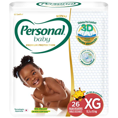 Fralda personal baby premium protec mega