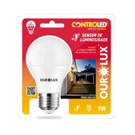 Lamp ourolux 9w 6500k controled c/sensor
