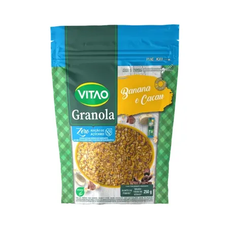 Granola Banana e Cacau Zero Açúcar 250 g - Vitao
