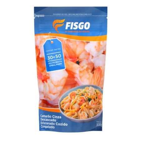 Camarão Fisgo 30 / 50 Desc Evis Congelado Pouch