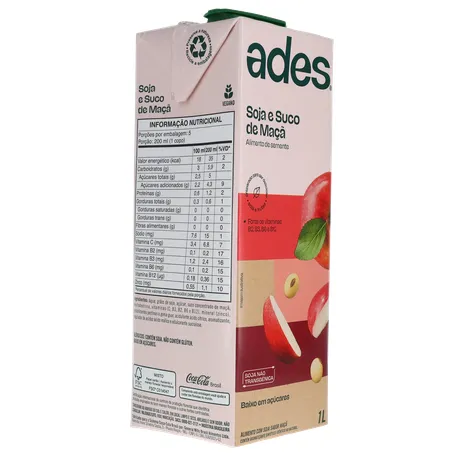 Bebida Base Soja Ades Frutas Maça 1l 360-31