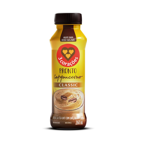 Bebida Láctea 3 Corações 260ml - Cappuccino - Classic