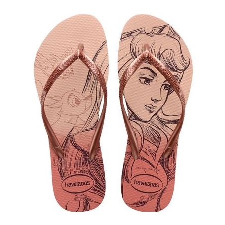 HAVAIANAS SLIM PRINCESAS ROSA BALETL/DOURADO GOLD 37/38