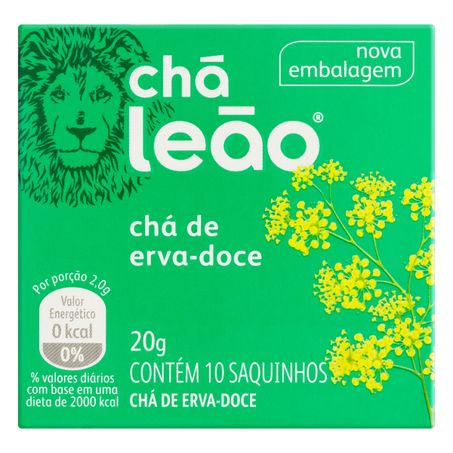 CHÁ ERVA-DOCE CHÁ LEÃO COM 10 SACHÊS