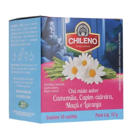 Chá Misto Chileno Camomila, Capim-Cidreira, Maçã e Laranja Sachê 1.2gr - Caixa com 10un - 12gr 360-33