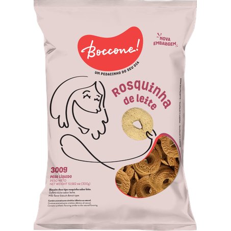 BISCOITO BOCCONE 300G ROSCA LEITE