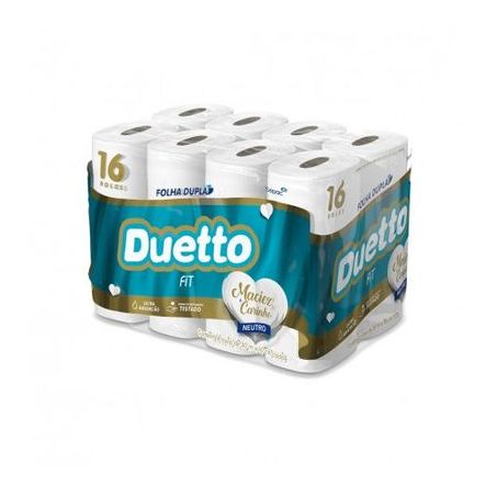 PAPEL HIGIÊNICO DUETTO FIT FOLHA DUPLA PACOTE  LEVE 16 PAGUE 15 30M