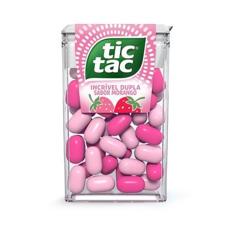 Bala Tic Tac Morango Caixa 14,5g 