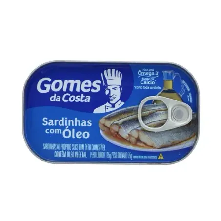 Sardinhas ao Próprio Suco Gomes Da Costa  com Óleo Comestível Lata 75gr