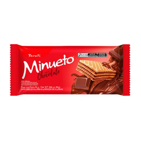 BISCOITO WAFER CHOC MINUETO PARATI 81G
